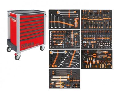 Beta BW 2400S R8/E-L Gereedschapswagen met 8 laden, gevuld met gereedschap | 398 Delig - 024006343