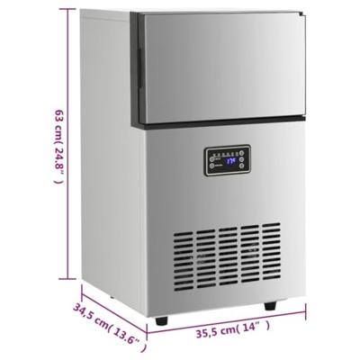 VidaXL Ijsblokjesmachine 45 kg / 24 u zilverkleurig