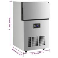 VidaXL Ijsblokjesmachine 45 kg / 24 u zilverkleurig - thumbnail