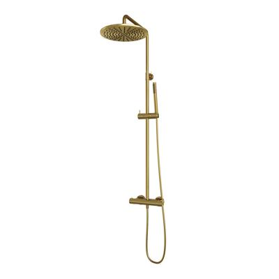 Doucheset Brauer Gold Edition Opbouw Rond Geborsteld Goud PVD 30cm Thermostaatkraan Glijstang Regendouche Staafhanddouche Doucheset Brauer Gold Edition Opbouw Rond Geborsteld Goud PVD 30cm Thermostaatkraan Glijstang Regendouche Staafhanddouche
