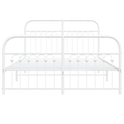 Bedframe met hoofd- en voeteneinde metaal wit 140x200 cm Bedframe met hoofd- en voeteneinde metaal wit 140x200 cm