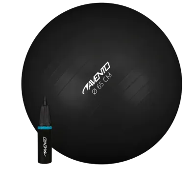 Avento fitnessbal 65 cm PVC zwart 2-delig Avento fitnessbal 65 cm PVC zwart 2-delig