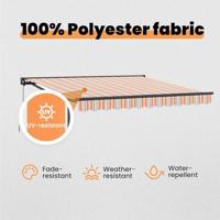 VidaXL Inklapbaar zonnescherm blauw en oranje 350 x 250 cm - thumbnail