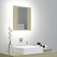 VidaXL Badkamerkast met spiegel led 40x12x45 acryl sonoma eikenkleurig - thumbnail