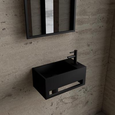 Fonteinset BWS Solid Surface Met Handdoekhouder Rechts Zwart Mat Zwart Boss & Wessing Fonteinset BWS Solid Surface Met Handdoekhouder Rechts Zwart Mat Zwart Boss & Wessing