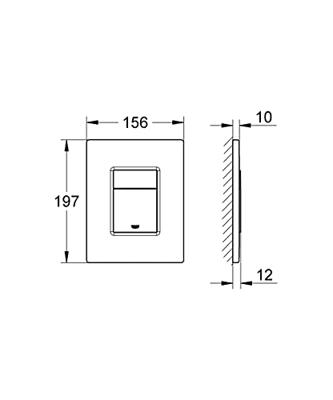 Grohe Skate Cosmopolitan bedieningspaneel hard graphite geborsteld voor Grohe Rapid SL Grohe Skate Cosmopolitan bedieningspaneel hard graphite geborsteld voor Grohe Rapid SL