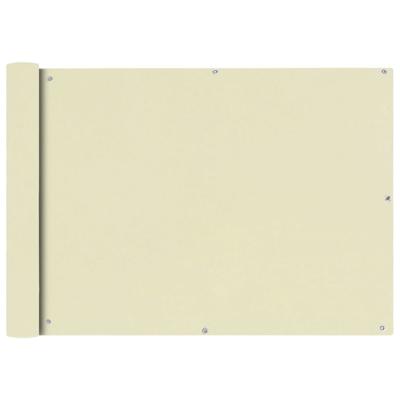 Balkonscherm Oxford textiel 75x600 cm crème