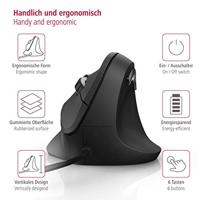 Hama Verticale Ergonomische Muis EMC-500 Met Kabel 6 Knoppen Zwart - thumbnail