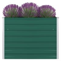 VidaXL Plantenbak verhoogd 100x100x77 cm gegalvaniseerd staal groen - thumbnail