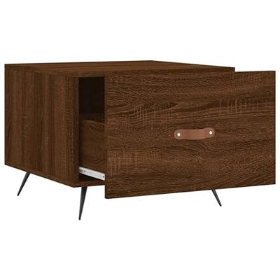 Salontafels 2 st 50x50x40 cm bewerkt hout bruin eikenkleur