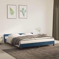 Bedframe zonder matras 160x200 cm fluweel donkerblauw - thumbnail