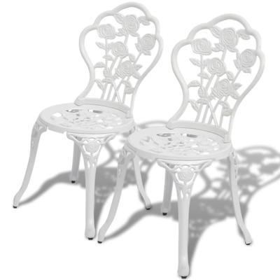 Bistro stoelen wit 41x49x81,5 cm gegoten aluminium 2 st