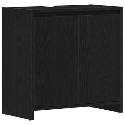 Badkamerkast 60x33x60 cm spaanplaat zwart eikenkleurig Badkamerkast 60x33x60 cm spaanplaat zwart eikenkleurig