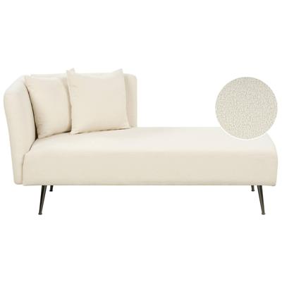 Beliani - RIOM - Chaise longue - Wit - Linkszijdig - Bouclé