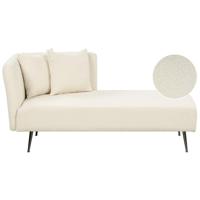 Beliani - RIOM - Chaise longue - Wit - Linkszijdig - Bouclé - thumbnail