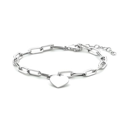 Armband Hart-Paperclip zilver 4,0 mm 16-19 cm Armband Hart-Paperclip zilver 4,0 mm 16-19 cm