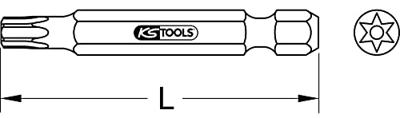 KS Tools 911.2789 9112789 Torx-bit TB 25 Speciaal staal Vernikkeld E 6.3 5 stuk(s)
