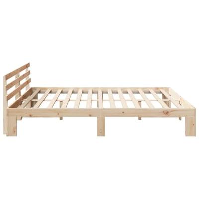 Bedframe met hoofdeinde Naturel 200 x 200 cm Massief grenenhout