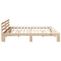 Bedframe met hoofdeinde Naturel 200 x 200 cm Massief grenenhout - thumbnail