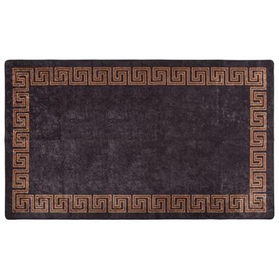 VidaXL Vloerkleed wasbaar anti-slip 190x300 cm zwart en goudkleurig