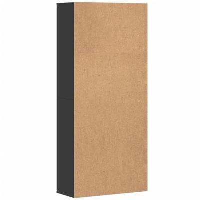 Hoge kast 80x35x180 cm bewerkt hout zwart