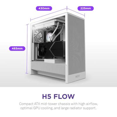 ATX Semi-toren doos NZXT H5 FLOW Wit ATX Semi-toren doos NZXT H5 FLOW Wit