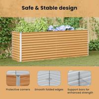 Verhoogde plantenbak 390 x 50 x 68 cm Gegalvaniseerd staal - thumbnail