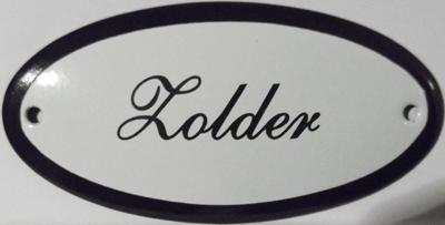 Emaille deurbordje ovaal Zolder