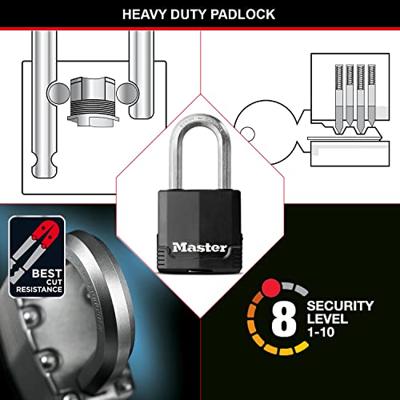 Masterlock 48mm laminated steel padlock - anti-rust thermoplastic cover - 38mm oc - M115EURDLF - thumbnail