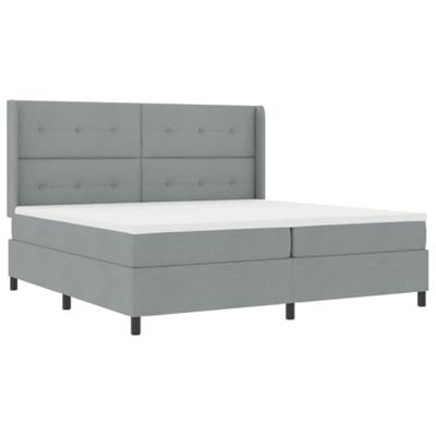 Boxspringbed met matras en LED stof lichtgrijs 200x200 cm
