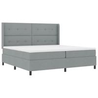 Boxspringbed met matras en LED stof lichtgrijs 200x200 cm - thumbnail
