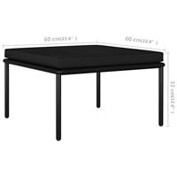 3-delige Loungeset met kussens PVC zwart - thumbnail