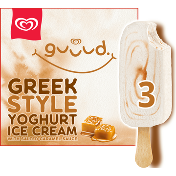 Ola Guuud IJs Greek Style Yoghurt Salted Caramel 3 x 70 ml bij Jumbo
