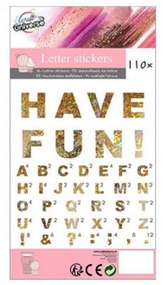 W&o Stickervel Letters 12 X 22 Cm Papier Goud