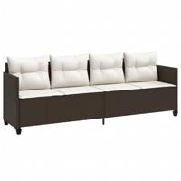5-delige Loungeset met kussens poly rattan bruin - thumbnail