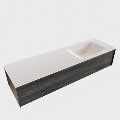 Badkamermeubel BWS Madrid Antraciet 150x45x30 cm Mat Witte Solid Surface Wastafel Rechts (1 kraangat) Badkamermeubel BWS Madrid Antraciet 150x45x30 cm Mat Witte Solid Surface Wastafel Rechts (1 kraangat)