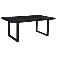 LivingFurn Eettafel 'Kala' Mangohout en staal, 240 x 100cm, kleur zwart - thumbnail