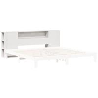Hoofdbord met opbergruimte 200 cm massief grenenhout wit - thumbnail