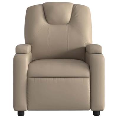 Fauteuil verstelbaar elektrisch kunstleer cappuccinokleurig
