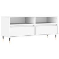 Tv-meubel 100x34,5x44,5 cm bewerkt hout wit - thumbnail