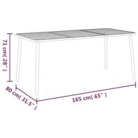 Tuintafel 165x80x71 cm staal antracietkleurig - thumbnail