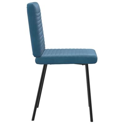 Eetkamerstoelen 4 st fluweel blauw
