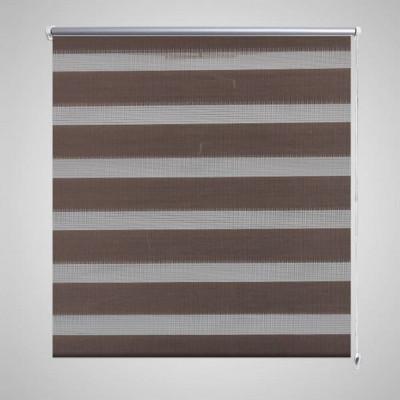 VidaXL Zebra rolgordijn 50,9x100 cm stofbreedte 46,7 cm koffiebruin