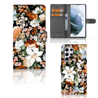 Hoesje voor Samsung Galaxy S22 Ultra Dark Flowers - thumbnail