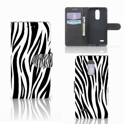 LG K4 (2017) Telefoonhoesje met Pasjes Zebra LG K4 (2017) Telefoonhoesje met Pasjes Zebra