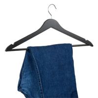 Kledinghangers hout - zwart 5 stuks met rok inkeping - thumbnail