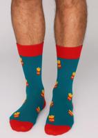 Benyson Sokken Frietjes - Organisch katoen - Vrolijke katoenen sokken met leuke en grappige print - Dames - Heren - 40 - Blauw - 40 - thumbnail