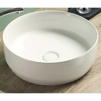 Waskom Sanilux Victoria Color Line Rond 39 cm Inclusief Click Waste Glans Wit Sanilux - thumbnail