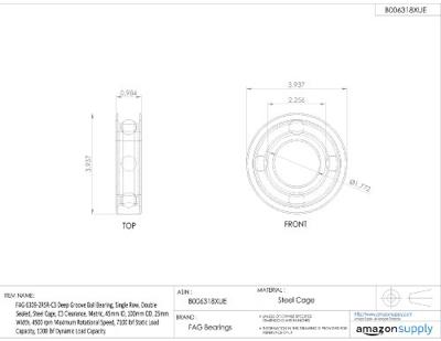 FAG 6309-2RSR-C3 Groefkogellager, enkele rij Boordiameter 45 mm Buitendiameter 100 mm Toerental (max.) 4500 omw/min