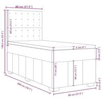 Boxspring met matras stof lichtgrijs 80x200 cm - thumbnail